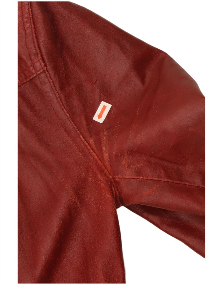 Bayside Dame Læderjakke UK 14 Large Burgundy Læder