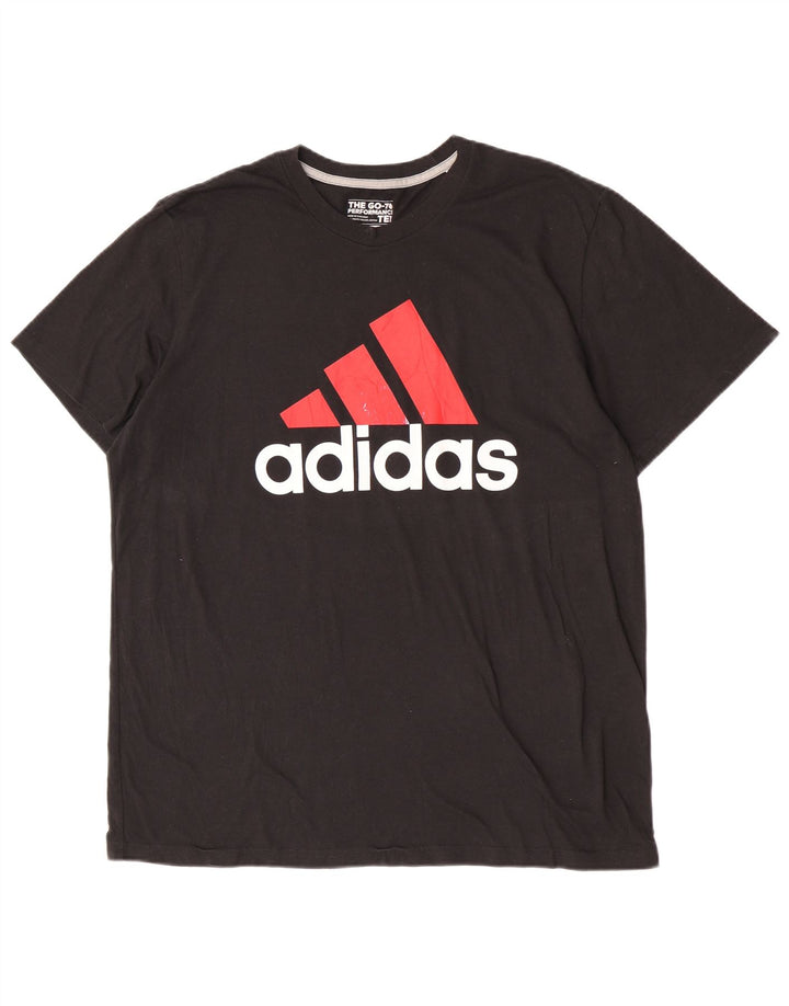 Adidas Herre Climalite Graphic T-Shirt Top XL Sort Polyester