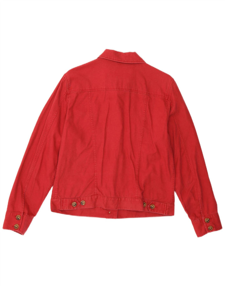 Eddie Bauer Womens Bomber Jacket UK 14 Medium Red Linen