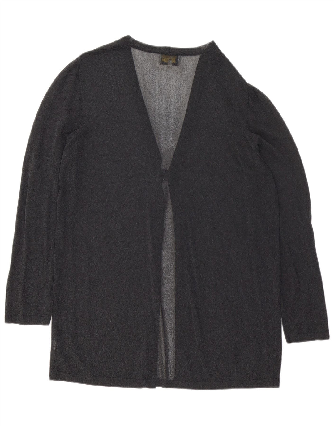 Luisa Spagnoli Dame Se Through Cardigan Top UK 14 Medium Black Viscose