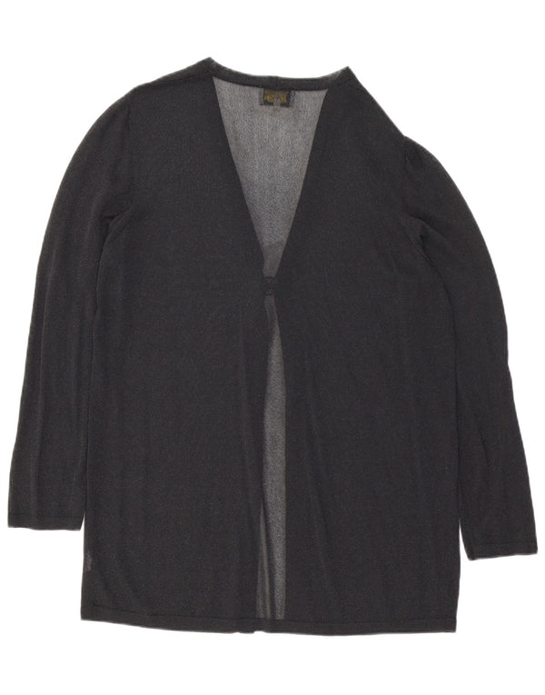 Luisa Spagnoli Womens See Through Cardigan Top UK 14 Medium Black Viscose