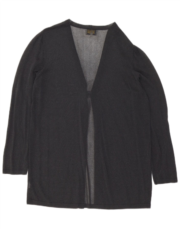 Luisa Spagnoli Dame Se Through Cardigan Top UK 14 Medium Black Viscose