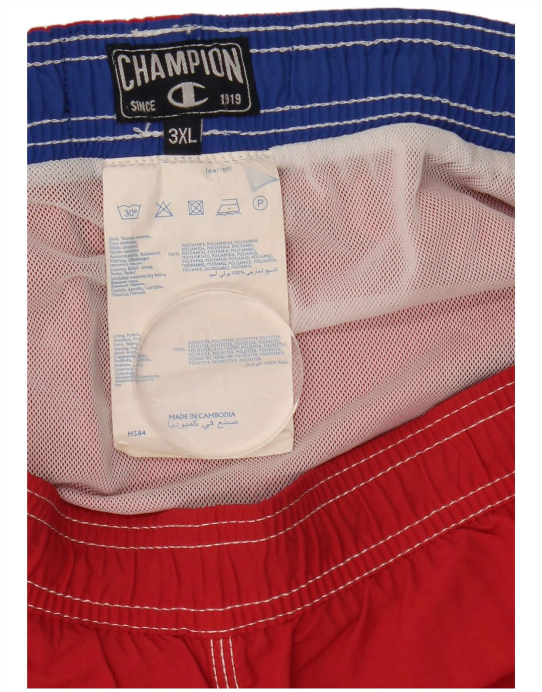 Champion herre svømmeshorts 3XL rød polyamid