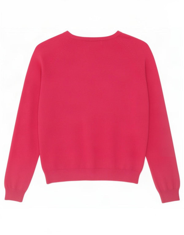 Zara Dame Cardigan Sweater UK 12 Medium Pink Bomuld