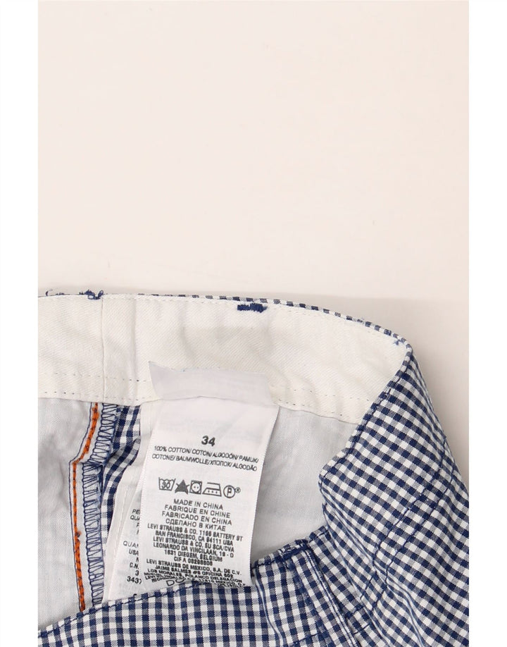 DOCKERS Mens Chino Shorts W34 Large Blue Gingham Cotton Vintage Dockers and Second-Hand Dockers from Messina Hembry 