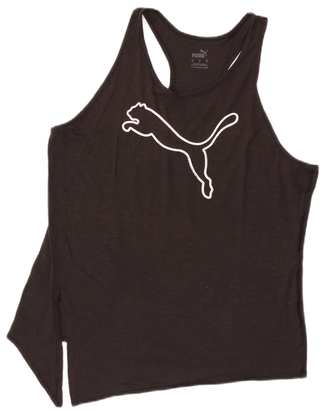 Puma Dame Asymmetrisk Grafisk Vest Top UK 14 Medium Sort