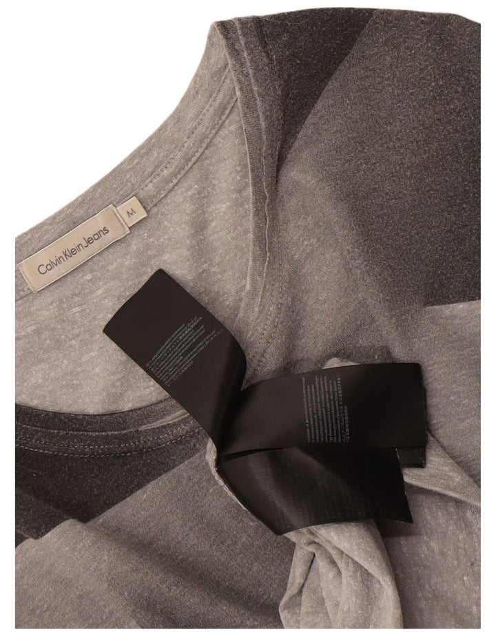 Calvin Klein Jeans Dame Grafisk T-Shirt Top Medium Grå Geometrisk