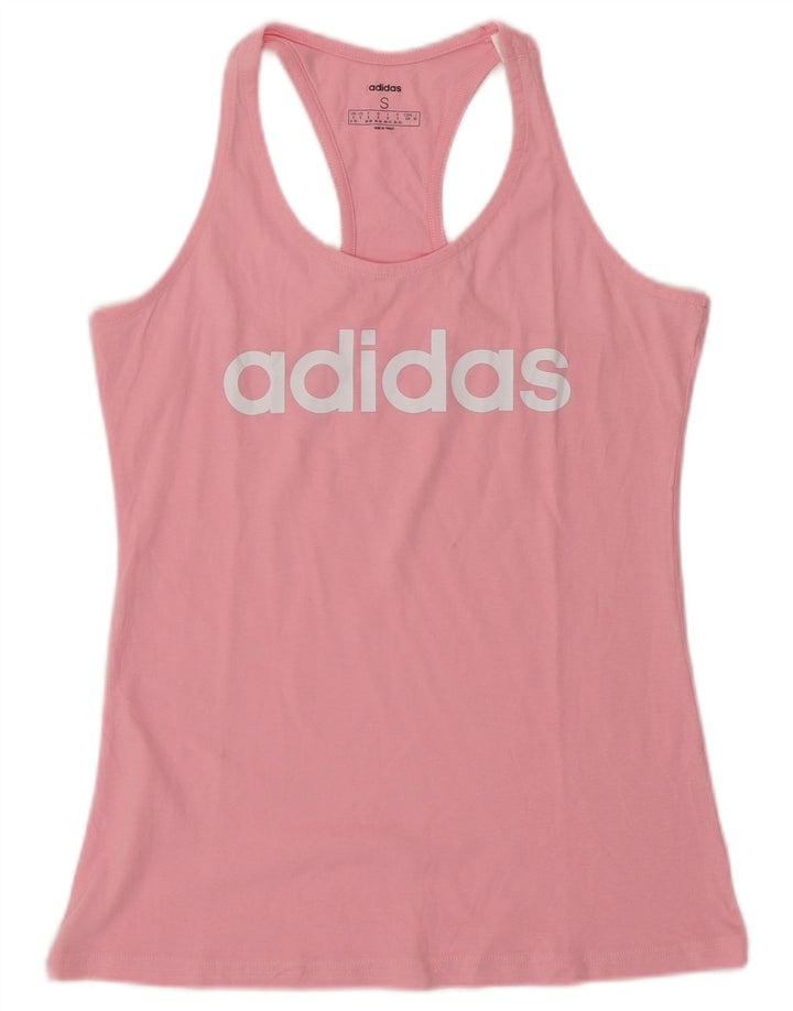 Adidas Dame Grafisk Vest Top UK 8/10 Small Pink