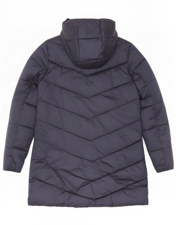 Barbour Dame Hætte Oversized Polstret Frakke UK 8 Small Navy Blue