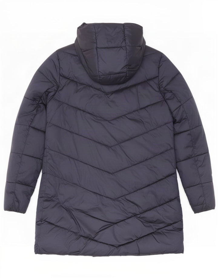 Barbour Dame Hætte Oversized Polstret Frakke UK 8 Small Navy Blue