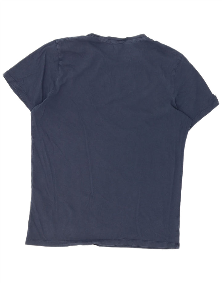 Jack & Jones Herre grafisk T-shirt Top Medium Navy Blue Colourblock