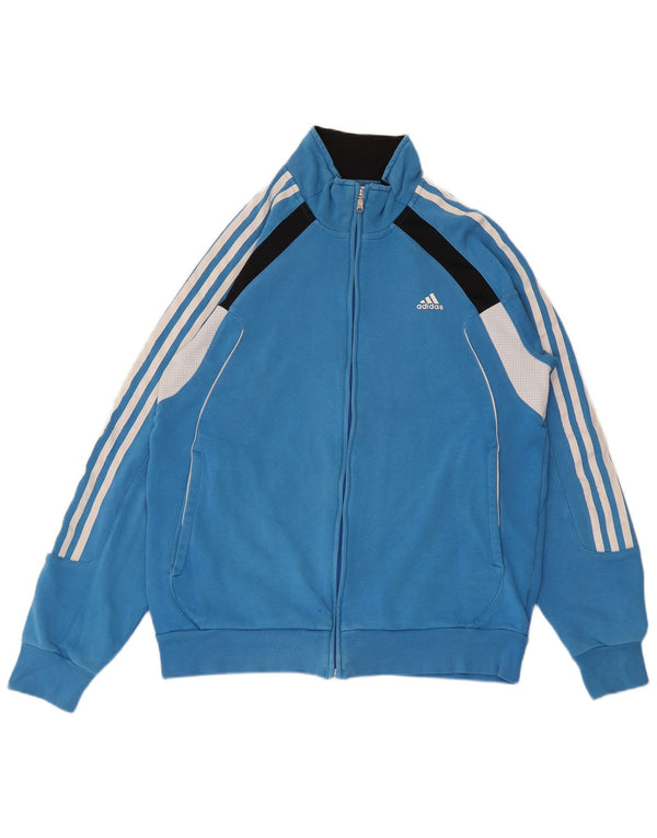 ADIDAS Træningsdragt til mænd, topjakke UK 40/42 Medium Blue Colourblock Bomuld