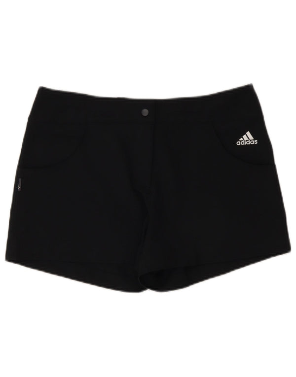 Adidas Womens Climalite Shorts UK 10 Small W30 Black Polyester
