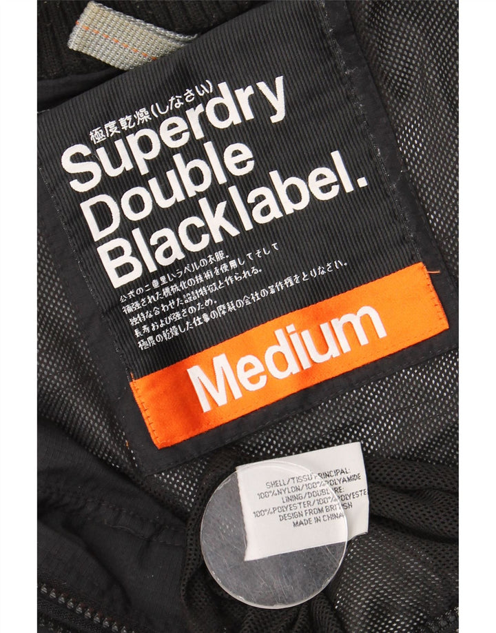 SUPERDRY Grafisk regnjakke til mænd UK 38 Medium Sort Nylon