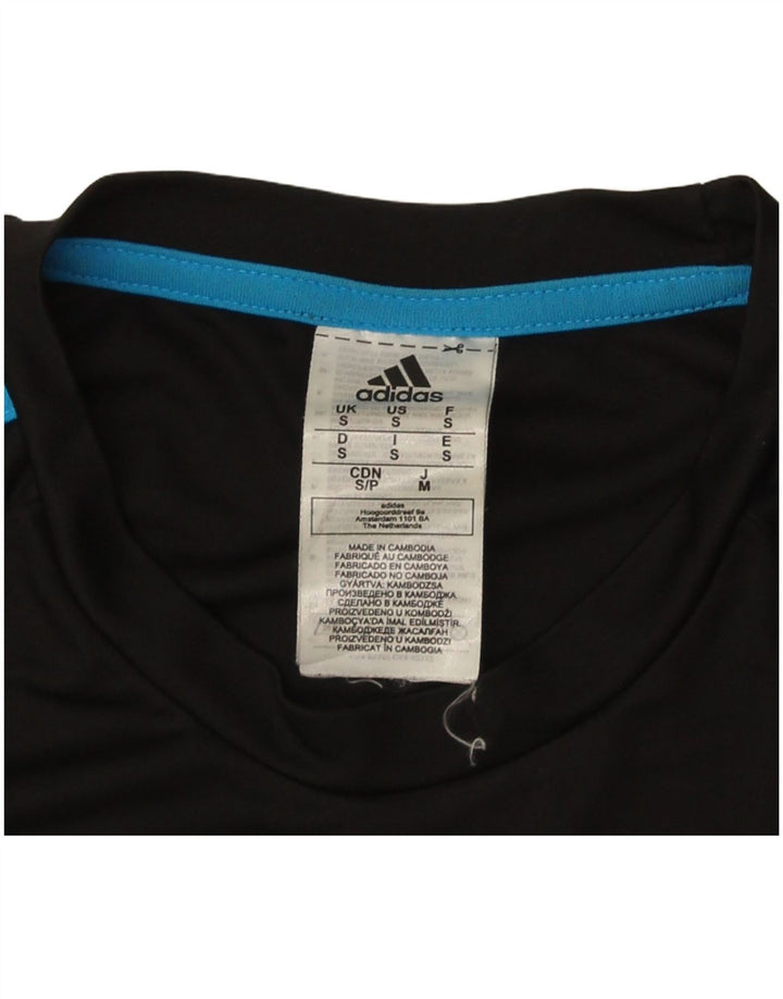 Adidas T-shirt top lille sort polyester til mænd