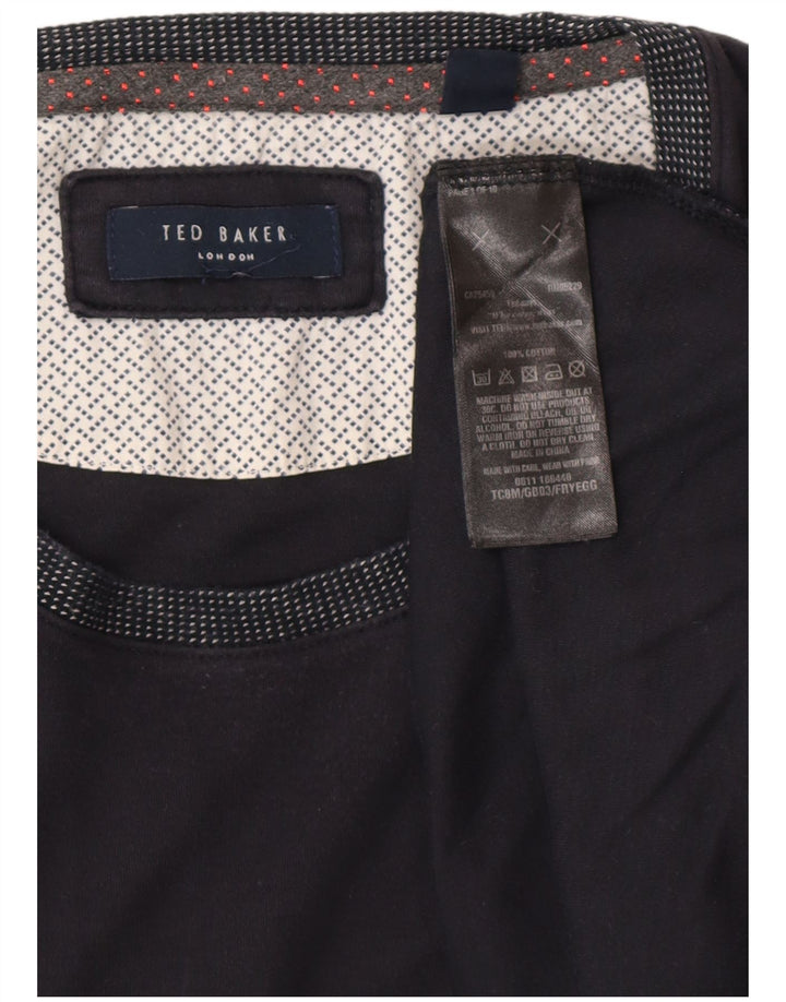 TED BAKER Herre T-Shirt Top 2XL Marineblå Bomuld