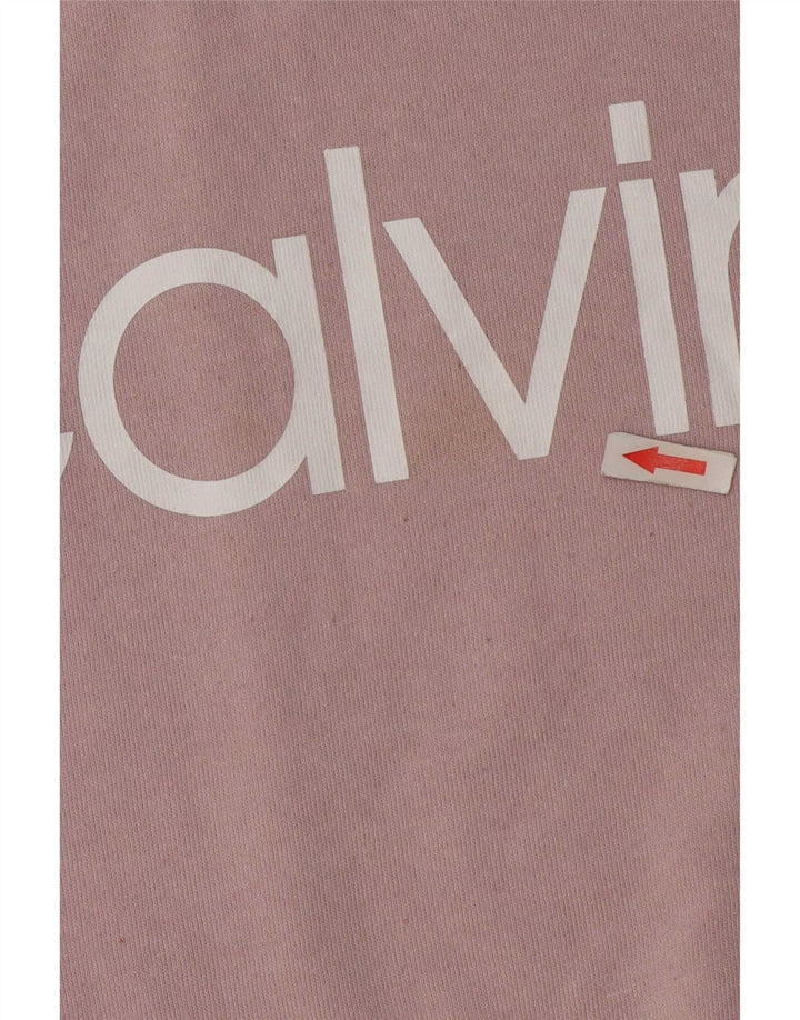 Calvin Klein Dame Oversized Grafisk Sweatshirt Jumper UK 14 Medium Pink