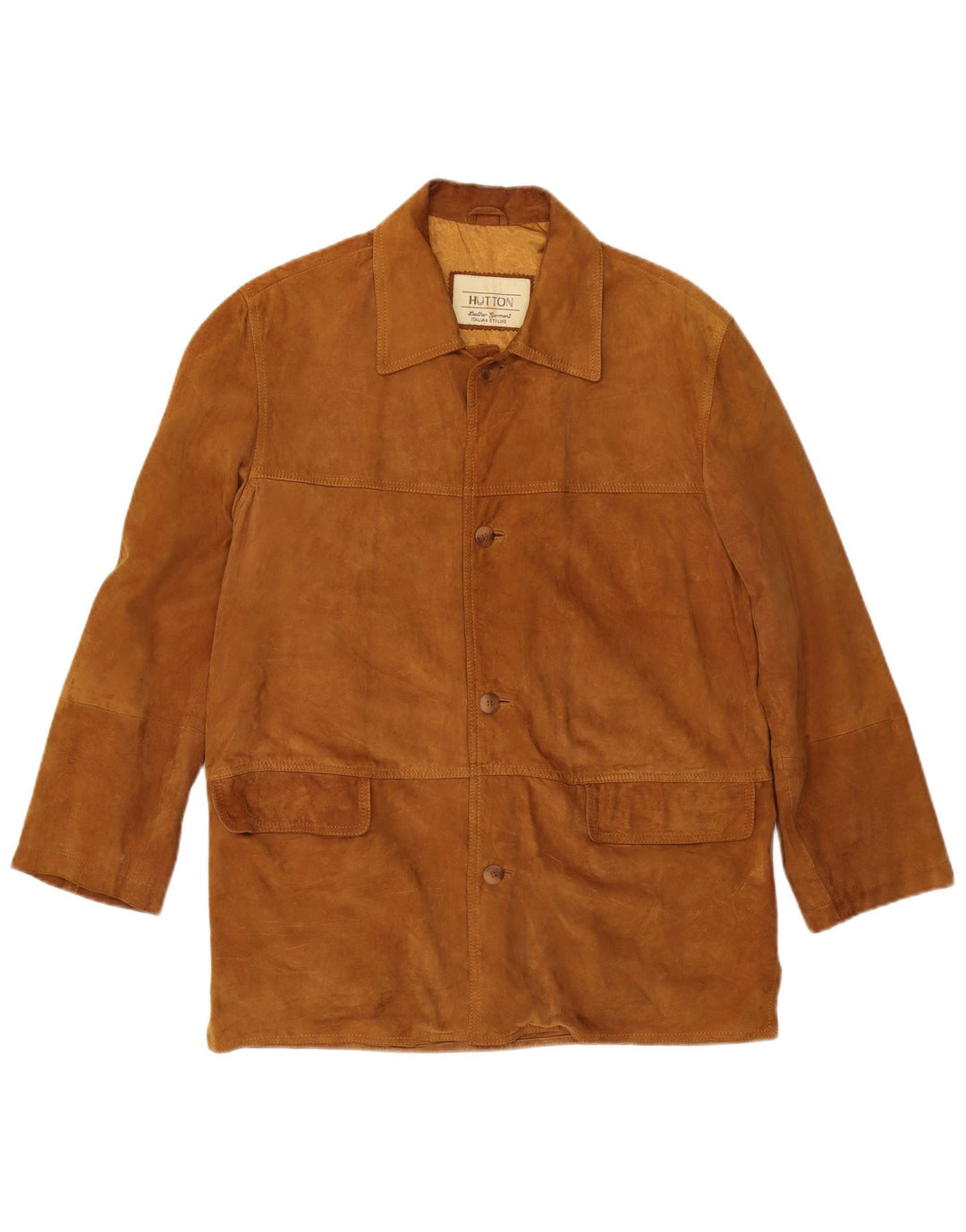 Vintage herre ruskindsjakke IT 46 Lille brun læderklassiker