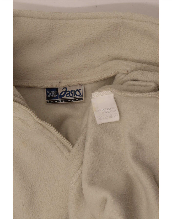 Asics herre lynlås hals fleece jumper stor beige polyester