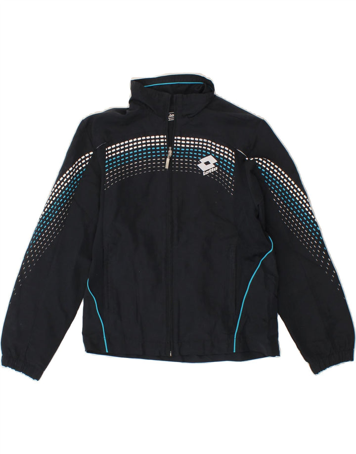 LOTTO Boys Graphic Tracksuit Top Jacket 9-10 Years Small  Navy Blue Vintage Lotto and Second-Hand Lotto from Messina Hembry 