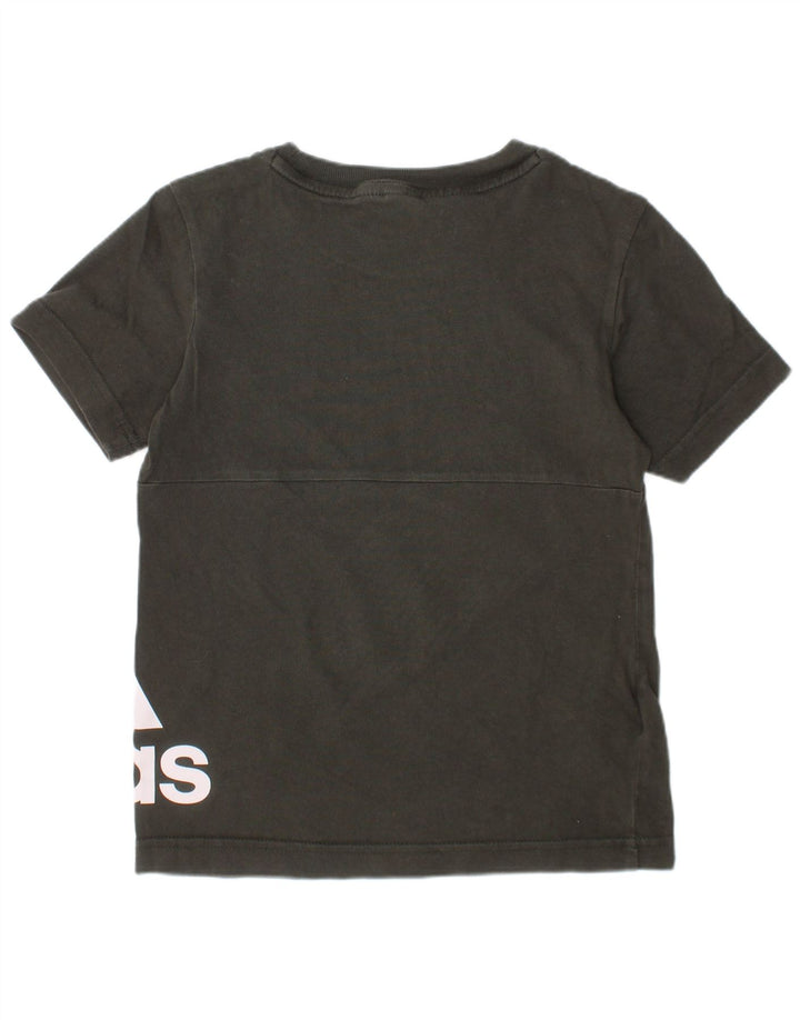 Adidas drenge grafisk t-shirt top 5-6 år Khaki Bomuld