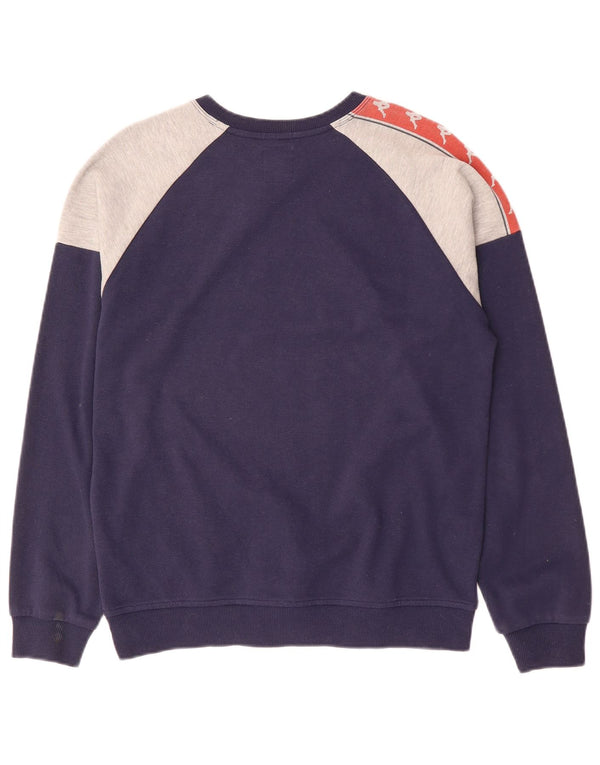 KAPPA Herre grafisk sweatshirt Jumper Medium Navyblå Colourblock Bomuld
