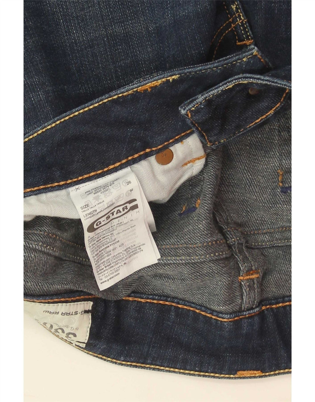 G-Star Dame 3301 Slim Jeans W26 L32 Blå Bomuld
