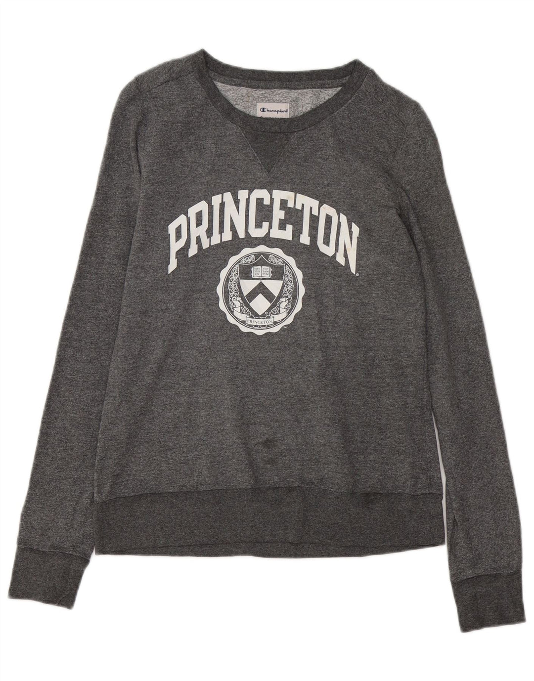 CHAMPION Dame Princeton Grafisk Sweatshirt Jumper UK 10 Lille Grå