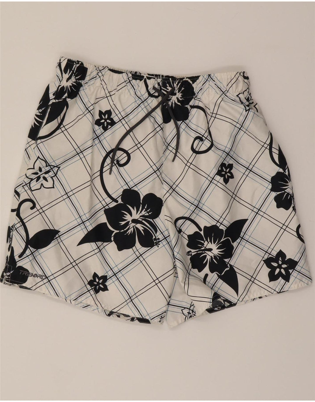 TRIBORD Mens Swimming Shorts Small  White Floral Polyester Vintage Tribord and Second-Hand Tribord from Messina Hembry 