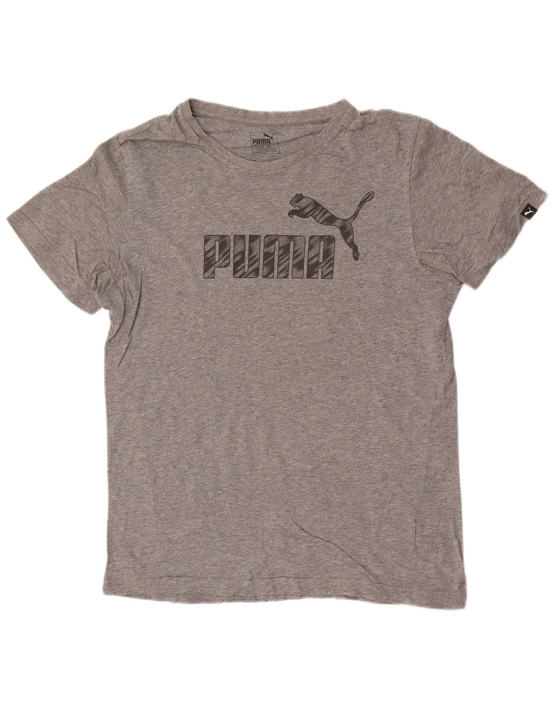 Puma Herre grafisk T-shirt Top Medium Grey Flecked Bomuld