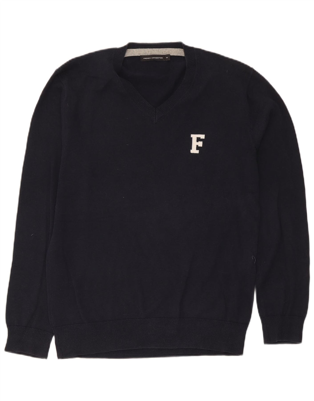 French Connection Herre V-hals sweater Medium Marineblå Bomuld