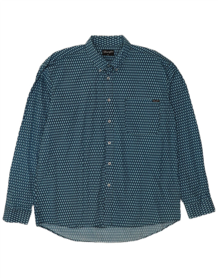 Wrangler Herreskjorte XL Blå Argyle/Diamant Bomuld