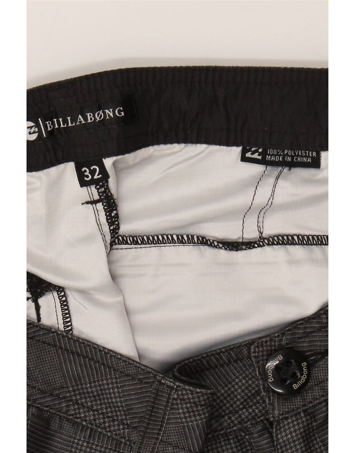 BILLABONG Chino Shorts til mænd W32 mellemgrå Houndstooth Polyester