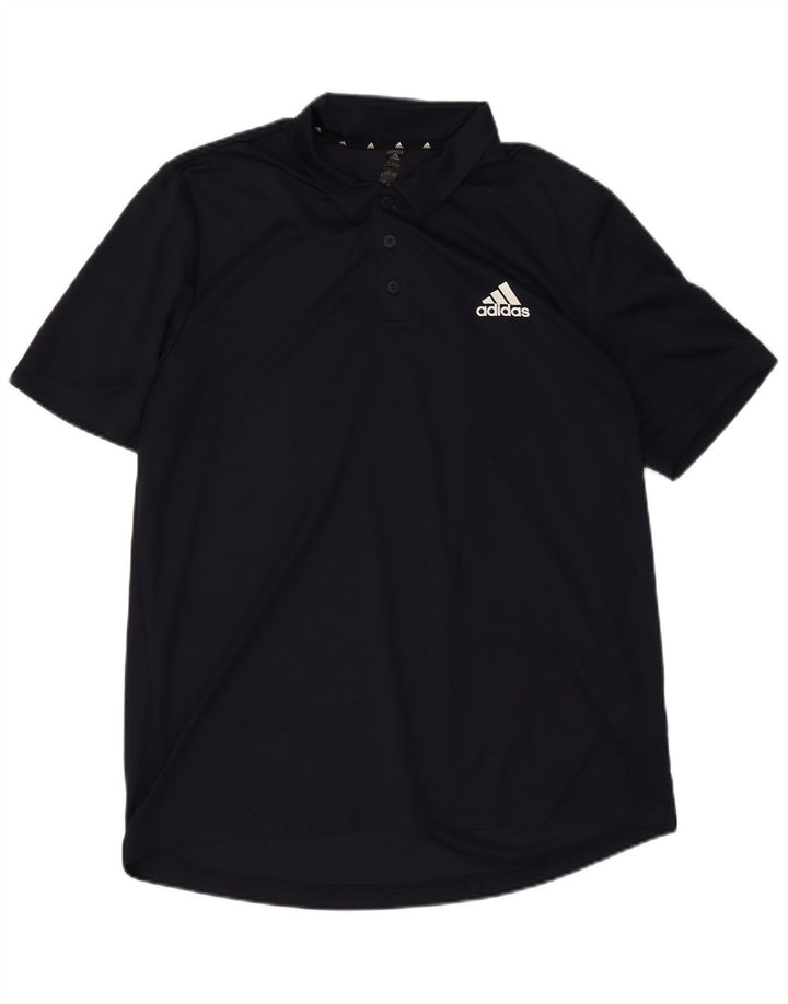 Adidas Aeroready Polo Shirt til mænd Large Navy Blue Polyester