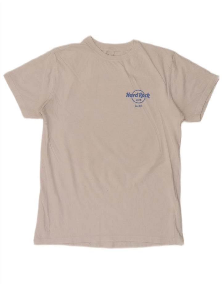 Hard Rock Cafe Herre Cairo Grafisk T-Shirt Top Medium Hvid Bomuld