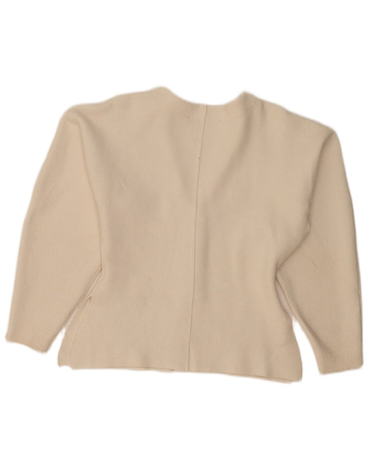 Zara Dame Cardigan Sweater UK 10 Small Beige Viscose