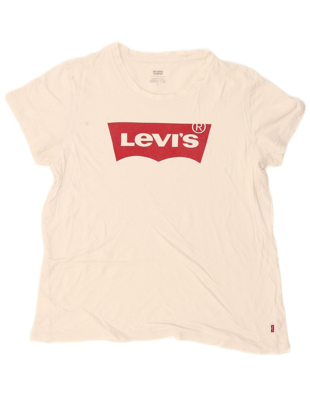 Levi's Grafisk T-shirt top til kvinder UK 14 Medium White