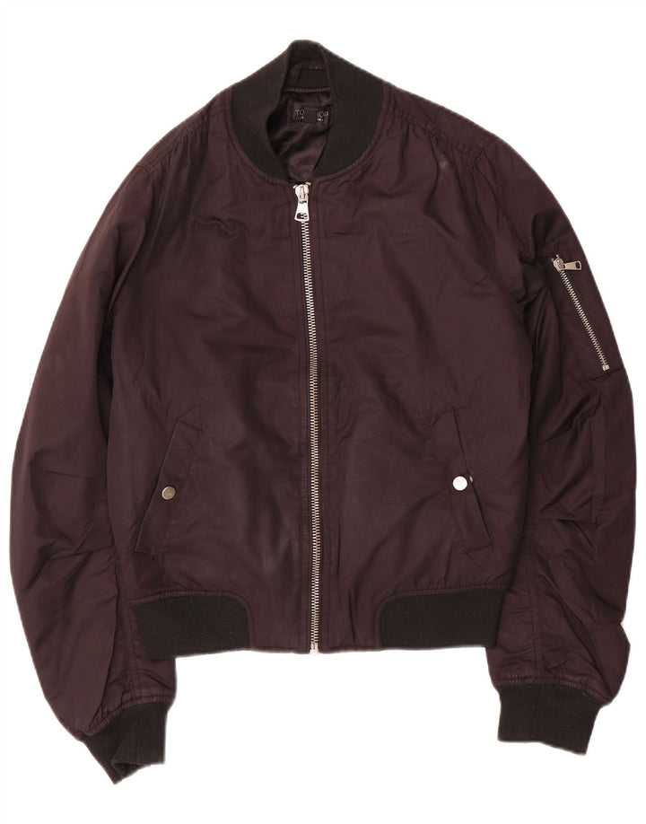 Topshop Womens Bomber Jacket UK 8 Small Black Polyester