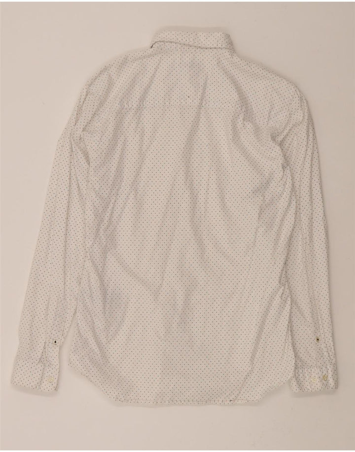 JACK & JONES Mens Shirt Medium White Spotted Cotton Vintage Jack & Jones and Second-Hand Jack & Jones from Messina Hembry 