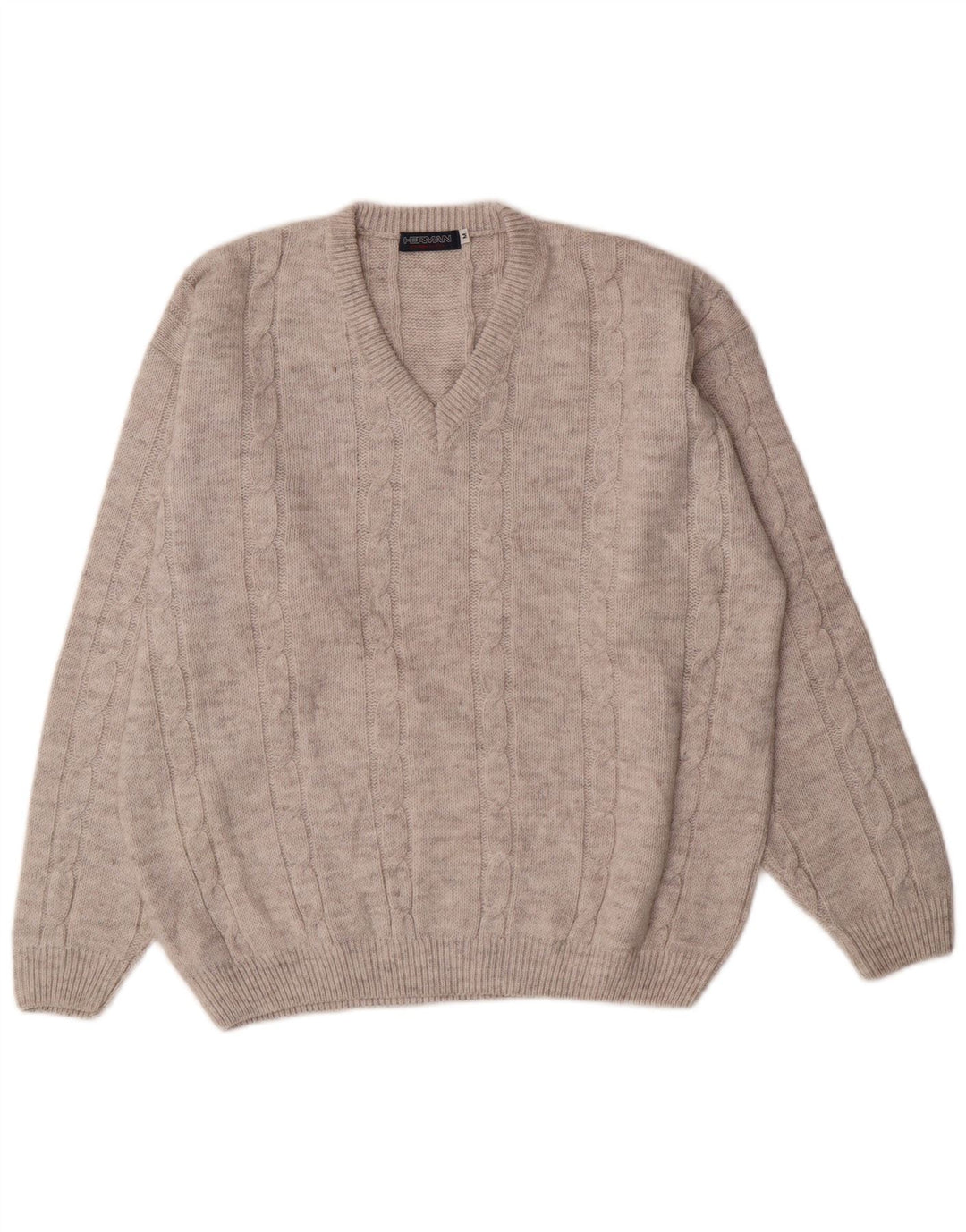 Herman Herre V-hals sweater Medium Grå Uld