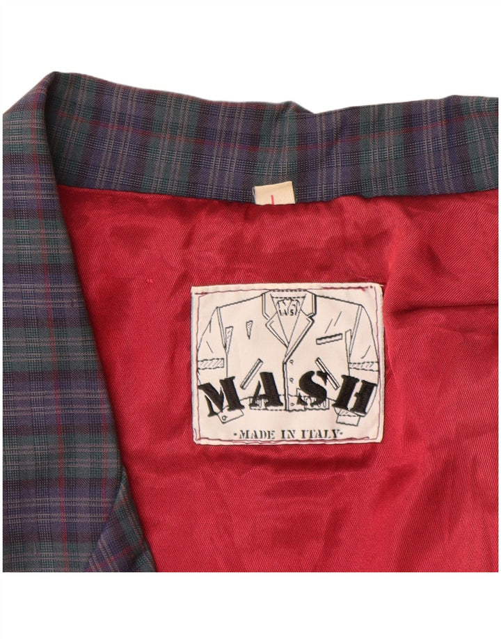 Mash Herre 1 Knap Blazer Jacket UK 40 Stor Lilla Ternet Bomuld
