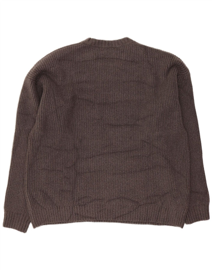 Zara Herre Boat Neck Jumper Sweater Stor Grå Polyester