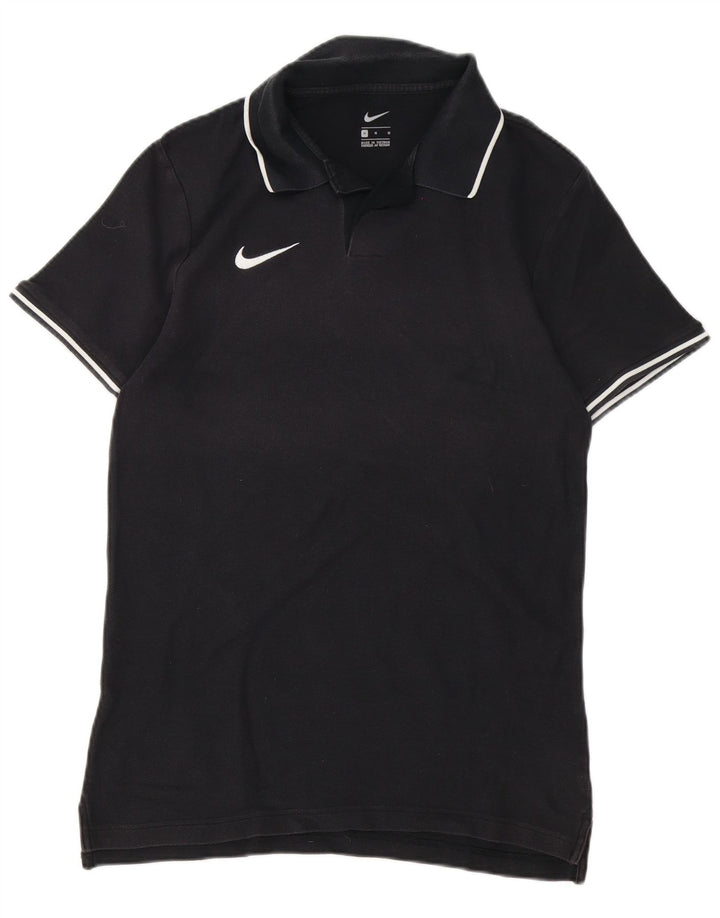 Nike Poloshirt til mænd, medium sort stribet bomuld