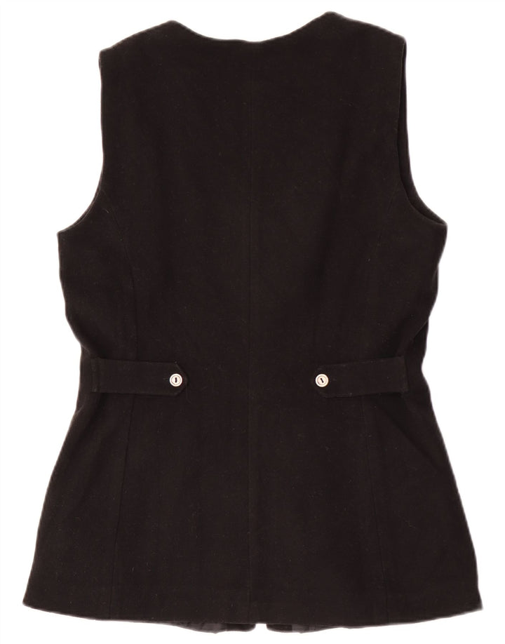 Vintage Dame Gilet EU 36 Lille sort akryl