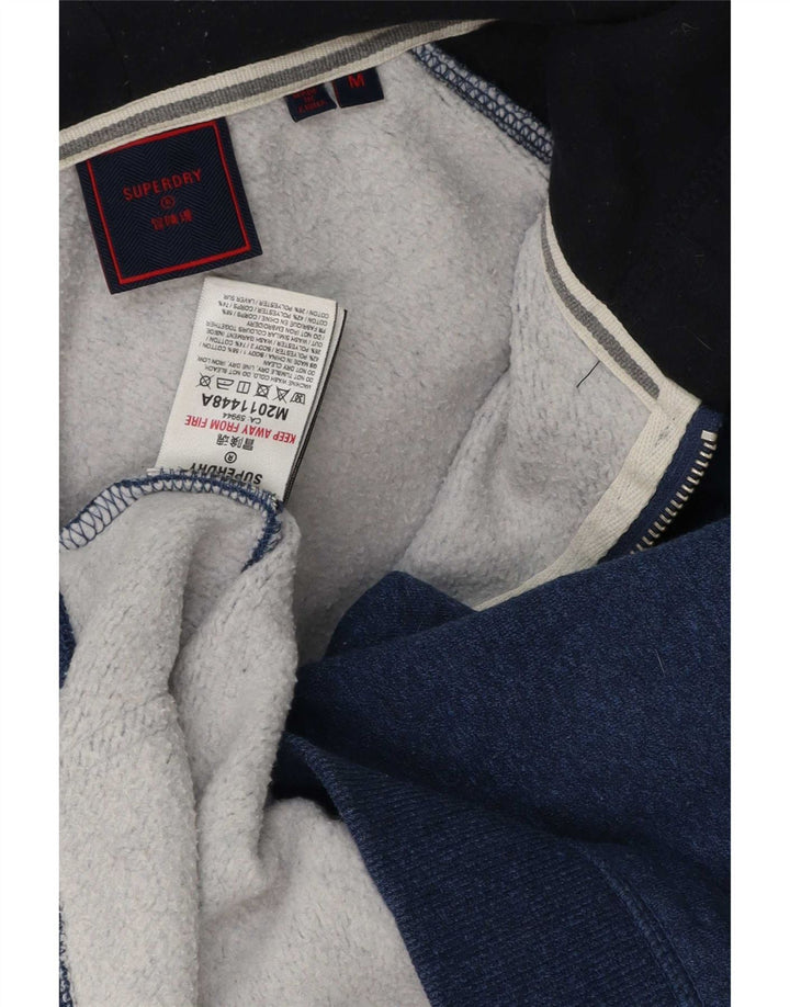 Superdry Hættetrøje med lynlås til mænd Medium Blue Colourblock Bomuld