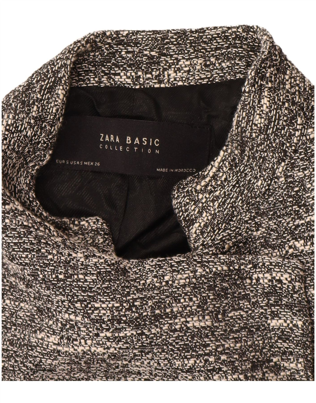 Zara Womens Open Overcoat UK 10 Small Grey Flecked Bomuld