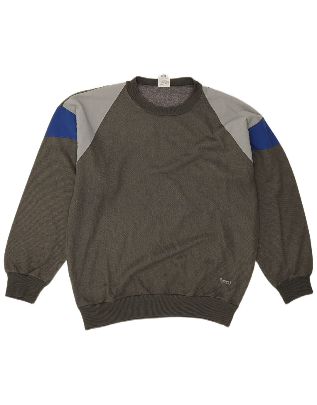 Rodeo Herre Sweatshirt Jumper IT 50 Medium Khaki Colourblock Polyacryl