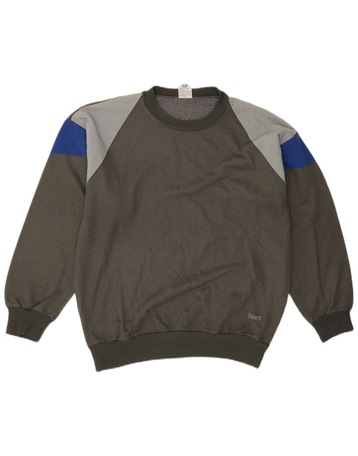 Rodeo Herre Sweatshirt Jumper IT 50 Medium Khaki Colourblock Polyacryl
