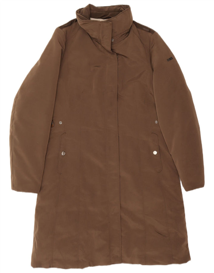 Geox Womens Oversized Polstret Frakke UK 10 Lille brun polyester