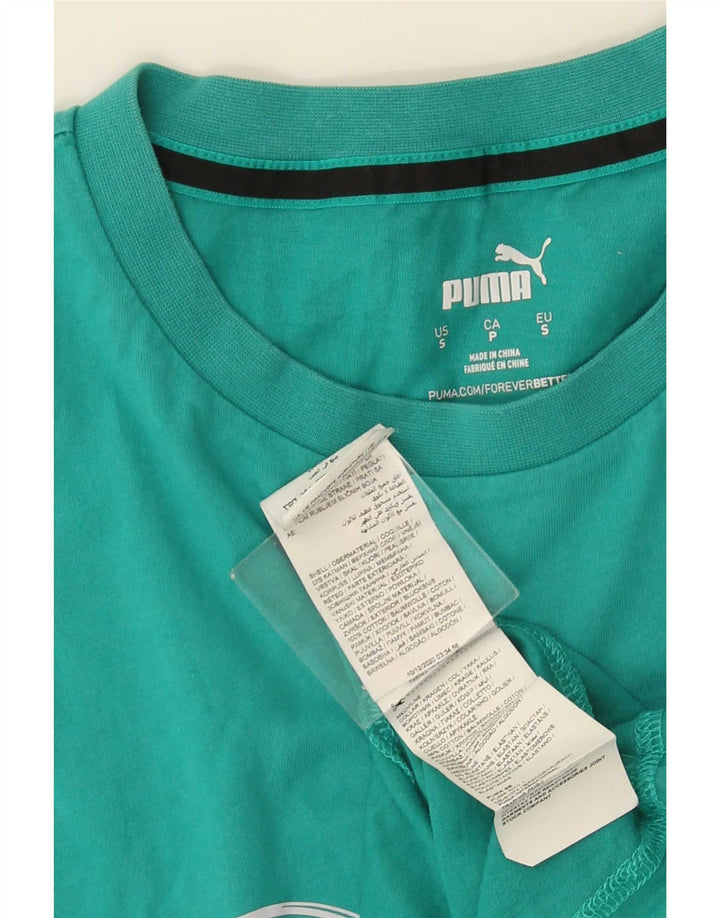Puma Herre grafisk T-shirt Top Lille turkis bomuld